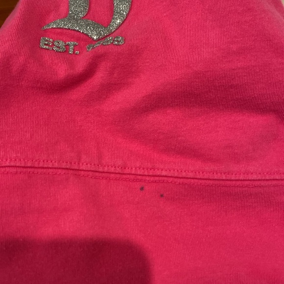 Vintage Disney pink sweatshirt. glitter lettering & stripes- shoulder to cuff. - Picture 8 of 8